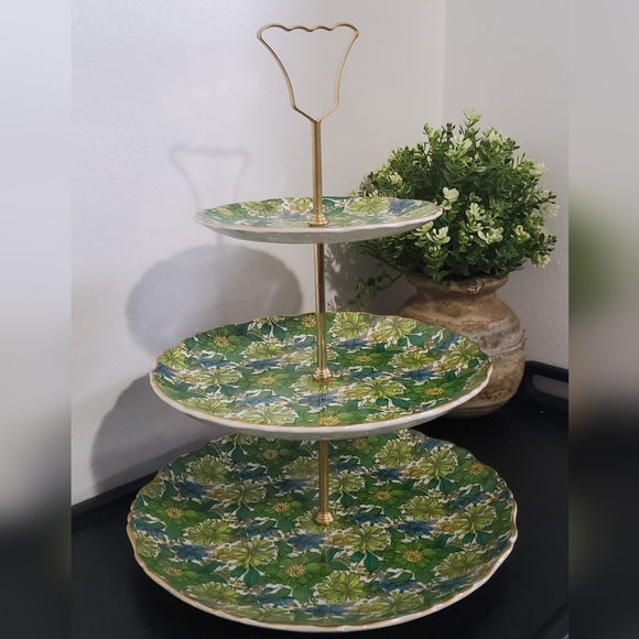 Vintage Old Foley James Kent Ltd. 3 Tier Cake Stand - Picture 4 of 5